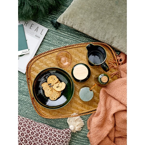 Borcan din ceramică cu lingură și capac Bloomingville Pixie-image-1