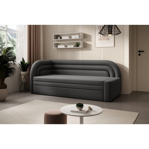 Canapea taupe extensibilă/cu spațiu de depozitare cu tapițerie din catifea cu colț pe partea stângă 223 cm Fabillo – ELTAP-image-3