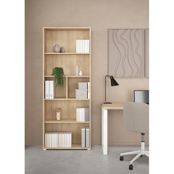 Bibliotecă cu aspect de lemn de stejar 80x205 cm Sign – Tvilum-image-1