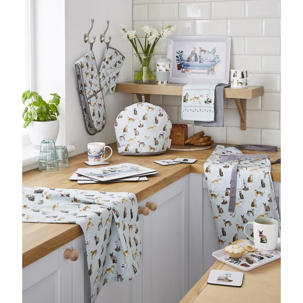 Set cu prosoape, șorț și mănușă de bucătărie 5 buc. Curious Cats – Cooksmart ®-image-1