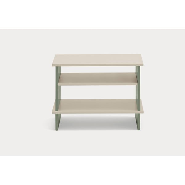 Noptieră verde/crem cu rafturi Inari – Teulat-image-2