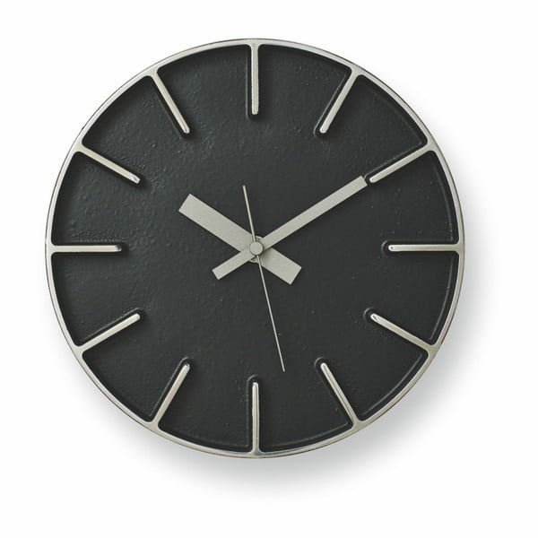 Ceas de perete Lemnos Clock Edge, ⌀ 18 cm, negru 