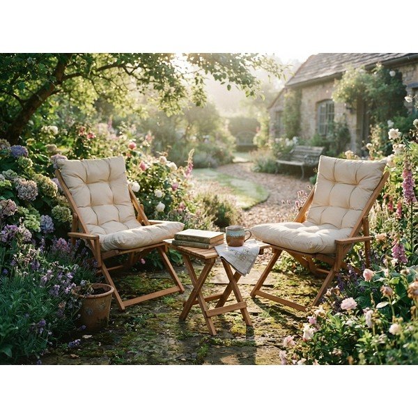 Set mobilier de grădină crem/natural  din lemn   de fag pentru 2 persoane – Floriane Garden-image-4
