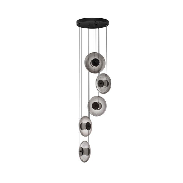 Lustră negru-mat LED cu intensitate reglabilă din sticlă ø 40 cm Ballet – Nova Luce