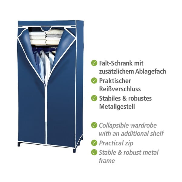 Șifonier din material textil Wenko, 160 x 50 x 75 cm, albastru-image-3