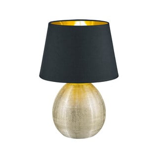 Veioză din ceramică și pânză Trio Luxor, înălțime 35 cm, negru