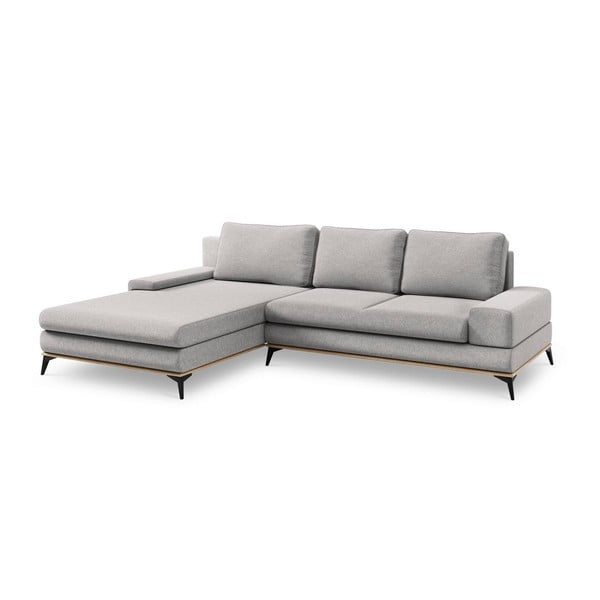 Colțar extensibil cu șezlong pe partea stângă Windsor & Co Sofas Planet, gri deschis-image-2