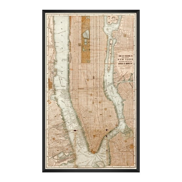 Poster înrămat Global Art Production Manhattan Map, 60 x 100 cm