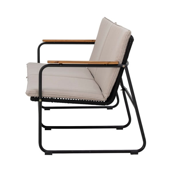 Canapea de grădină neagră-bej Hampton - Bloomingville-image-4