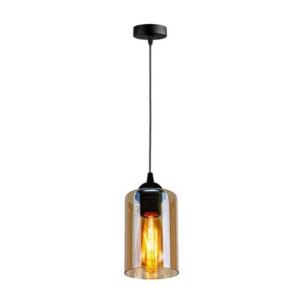 Lustră neagră cu abajur din sticlă ø 10 cm Bistro – Candellux Lighting-image-2