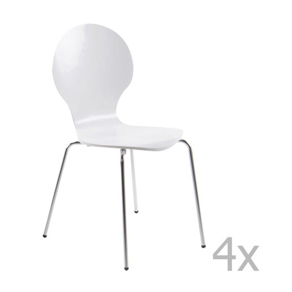 Set 4 scaune Actona Marcus Dining Chair, alb