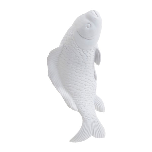 Decorațiune în formă de pește InArt, 22 x 9 cm, alb