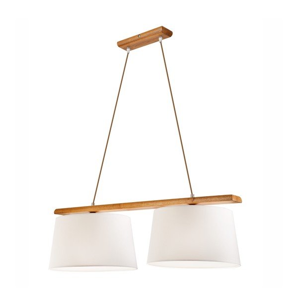 Lustră maro cu abajur textil ø 35 cm Aida – LAMKUR