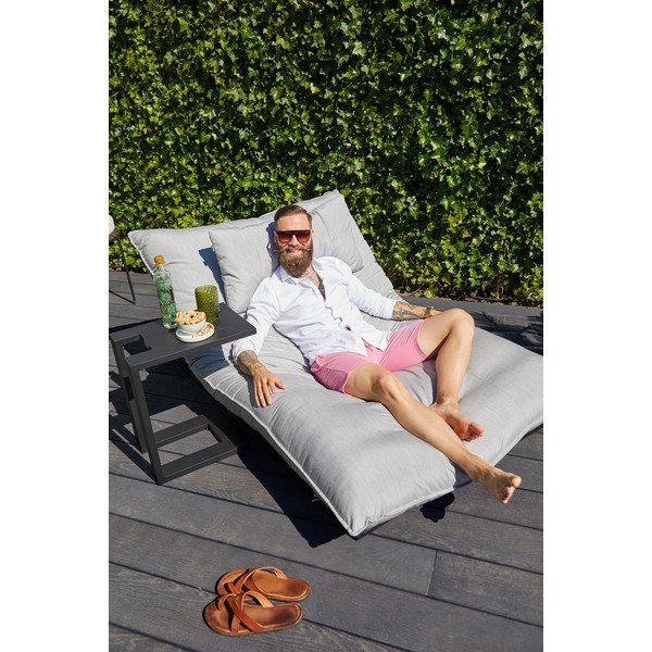 Măsuță auxiliară laterală pentru șezlong de grădină Hartman Tim, negru-image-1