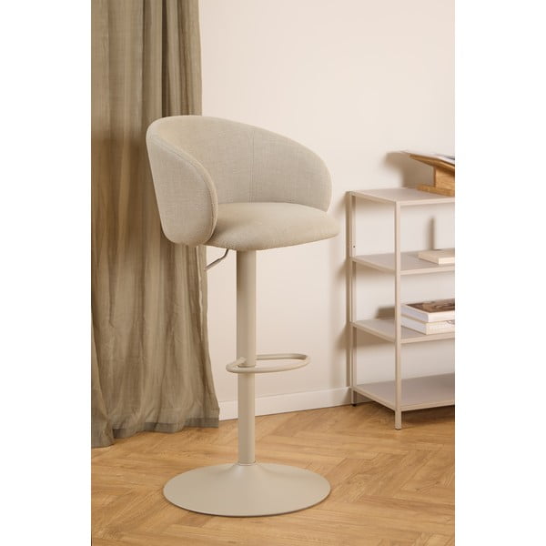 Scaun de bar bej cu înălțime ajustabilă, cu cotiere (înălțime șezut 86 cm) Eleanor – Actona-image-1
