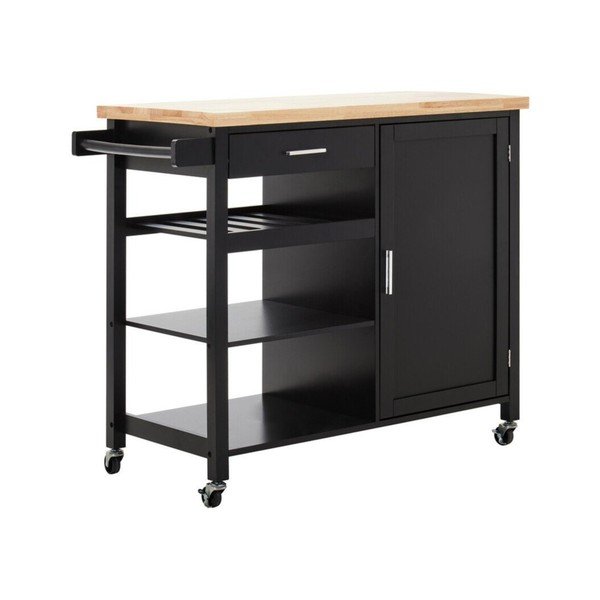 Insulă de bucătărie cu roți din lemn de arbore de cauciuc 48x105 cm Frankfurt – Premier Housewares