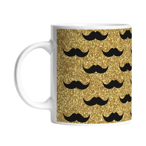 Cană Black Shake Set of Moustaches, 330 ml