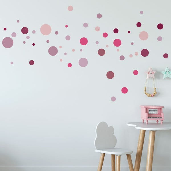 Set 100 autocolante Ambiance Round Stickers, roz-image-4