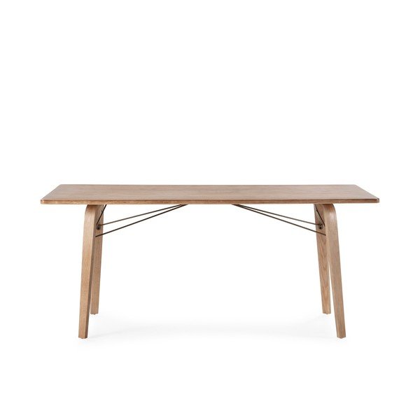 Masă de dining cu blat cu aspect de lemn de stejar 90x180 cm Lujan – MOME-image-3