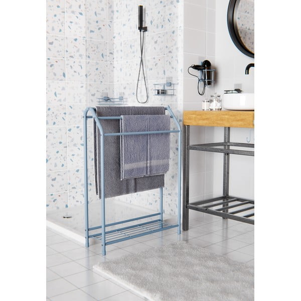 Raft pentru baie albastru deschis autoadeziv din metal Grena – Compactor-image-3