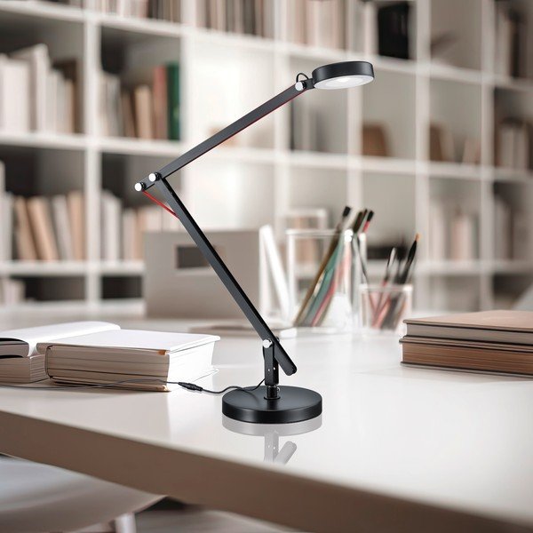 Veioză neagră LED cu structură flexibilă (înălțime 90 cm) Amsterdam – Trio-image-3