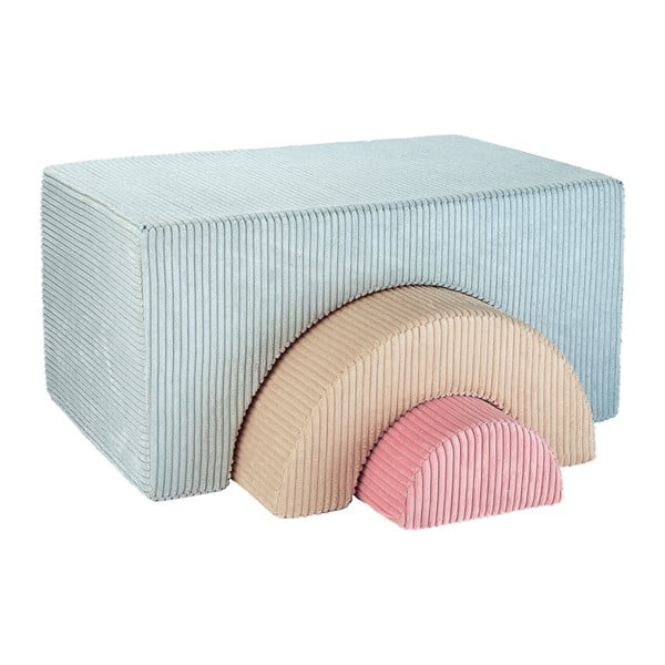 Teren de joacă din spumă verde mentă 3 buc. din catifea reiată înălțime 37 cm 75x49 cm Rainbow Montessori – Wigiwama