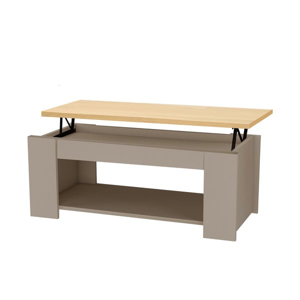 Măsuță de cafea gri cu aspect de lemn de stejar 105x47 cm Emerald – Støraa-image-2