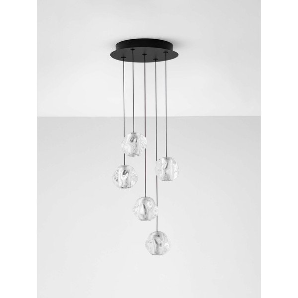 Lustră negru-mat LED cu intensitate reglabilă din metal cu abajur din sticlă acrilică ø 30 cm Ifos – Nova Luce-image-4