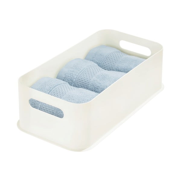 Cutie depozitare iDesign Eco Handled, 21,3 x 43 cm, alb-image-2