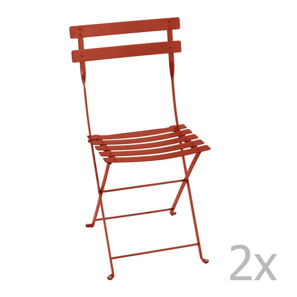 Set 2 scaune pliante Fermob Bistro, portocaliu închis