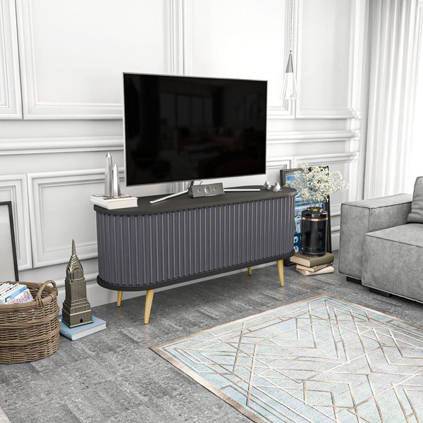 Comodă TV negru-gri antracit 140x64 cm Stor – Kalune Design-image-1