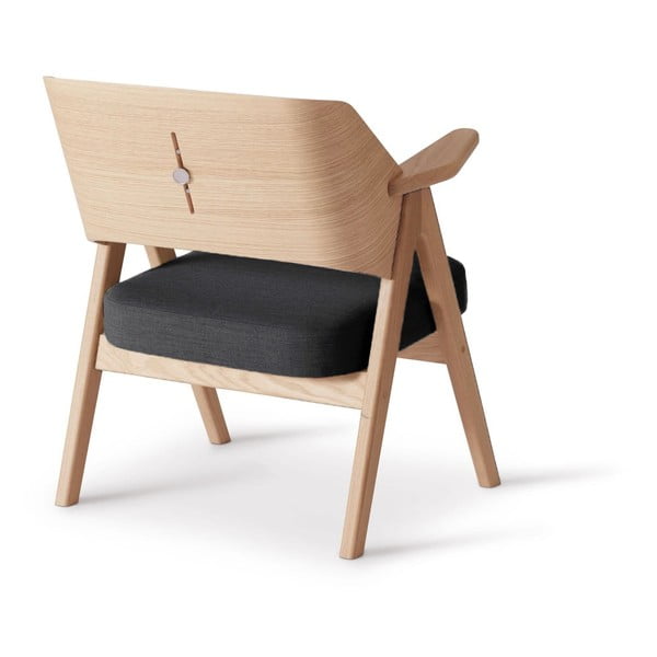 Fotoliu din lemn de stejar Findahl Hammel Me Tube, gri închis-image-3