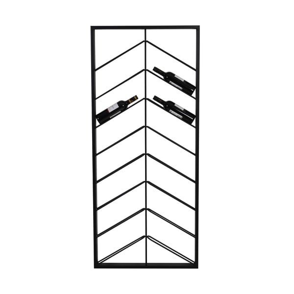 Raft pentru sticle de vin negru pentru perete din metal număr de sticle 16 70x160x6 cm Malbeo – Light & Living