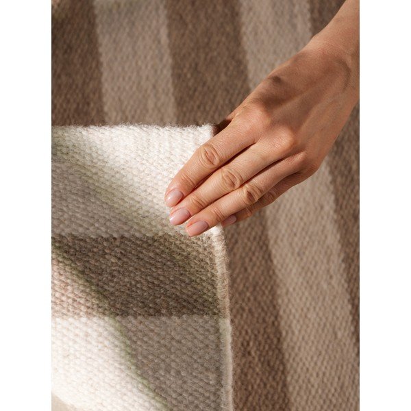 Covor alb/maro deschis reversibil/țesut manual din lână 160x230 cm Vika – Hanse Home-image-2