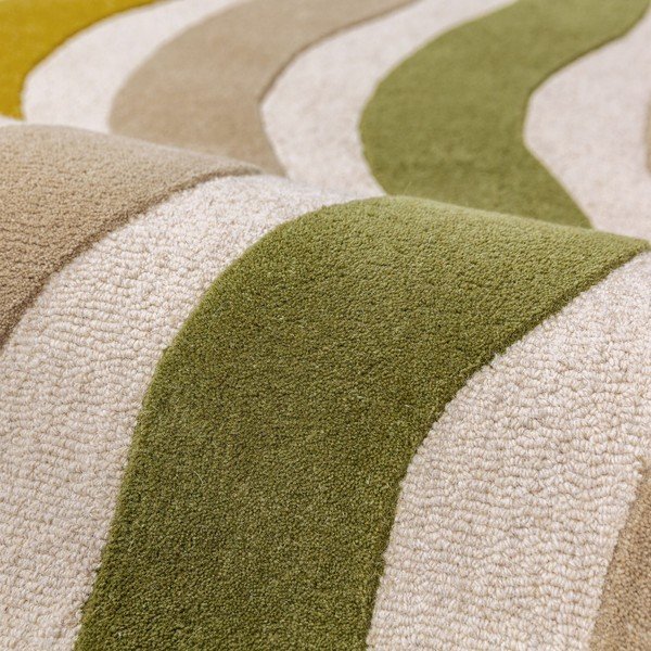 Covor tip traversă verde/în culoare naturală țesut manual din lână 80x300 cm Cascade Wool – Flair Rugs-image-2