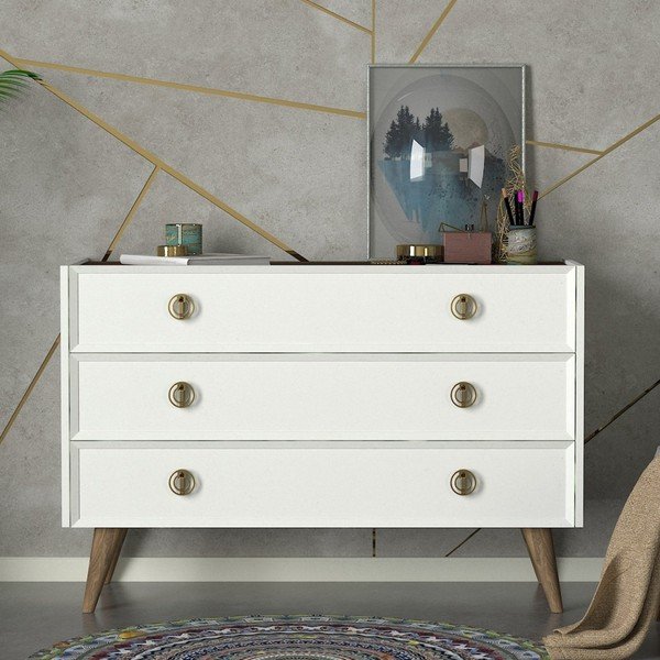 Comodă Nadya, lățime 120 cm, alb-image-1