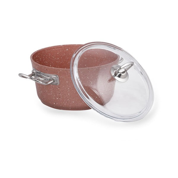 Cratiță din aluminiu cu capac Güral Porselen Classic, ø 20 cm, roz-image-2