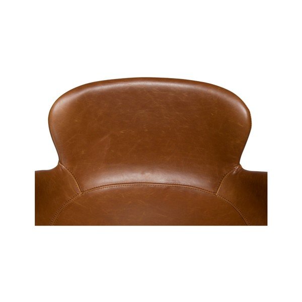 Scaun de bar din piele artificială DAN-FORM Denmark Gaia, înălțime 97 cm, maro coniac-image-4