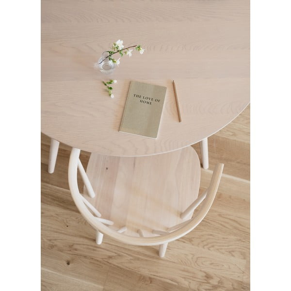 Masă de dining rotundă cu blat cu aspect de lemn de stejar 115x115 cm Yumi - Rowico-image-2