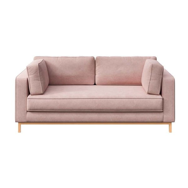 Canapea roz-deschis cu tapițerie din catifea 192 cm Celerio – Ame Yens