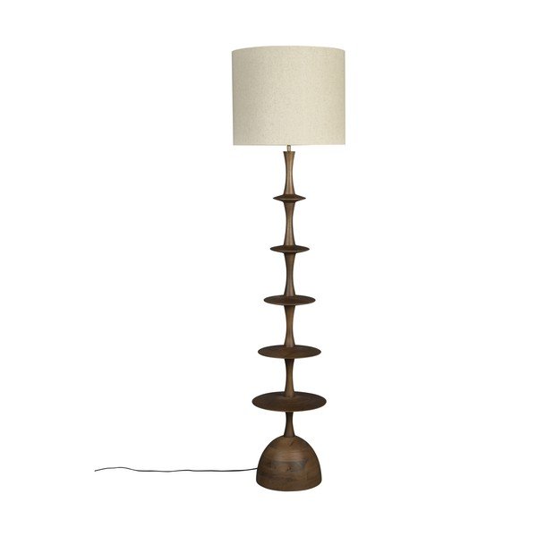 Lampadar crem/în culoare naturală închisă cu abajur textil (înălțime 179 cm) Cath – Dutchbone