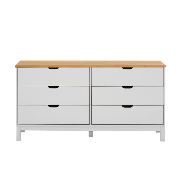 Comodă albă joasă din lemn de pin 150x75 cm Post – Støraa