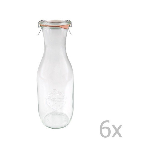 Set 6 sticle pentru suc natural Weck, 1062 ml