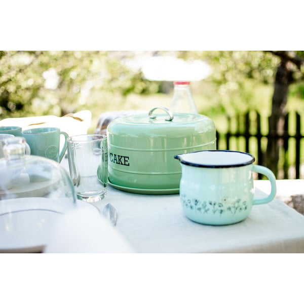 Cutie metalică rotundă pentru prăjituri Kitchen Craft Nostalgia, verde, ⌀ 28,5 cm-image-3