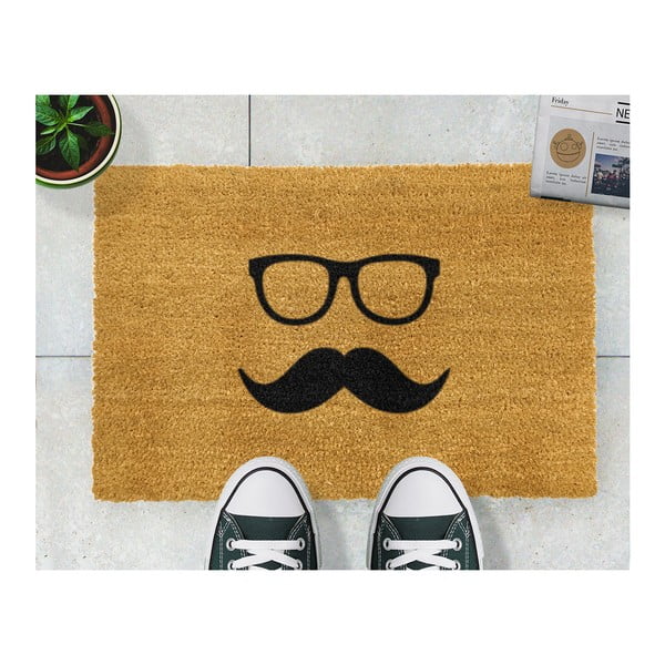 Covor intrare Artsy Doormats Mustache & Glasses, 40 x 60 cm