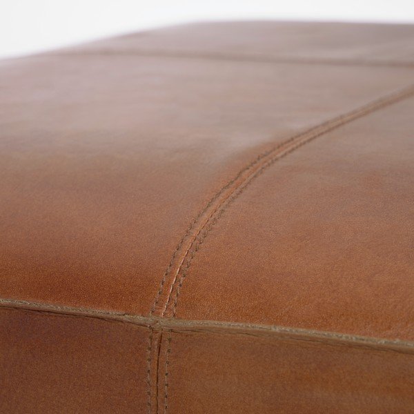 Taburet din piele Kave Home Cesia, maro coniac-image-2