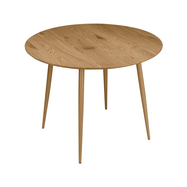 Masă de dining în culoare naturală rotundă cu aspect de lemn de stejar ø 100 cm Monza – Støraa
