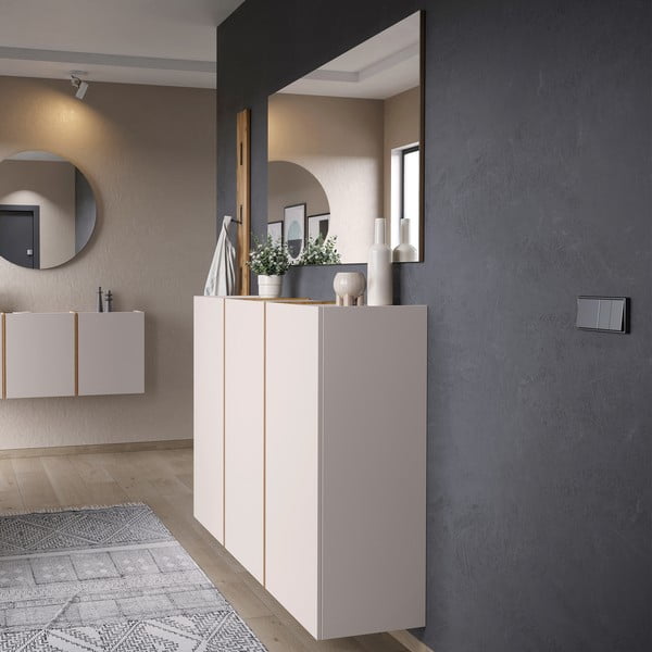 Set pentru hol crem/în culoare naturală 168x200x37 cm Libbiano – Germania-image-1