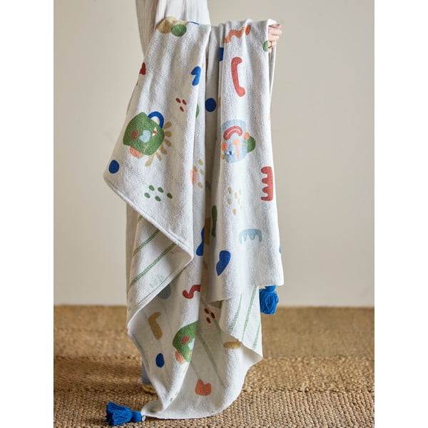 Pătură pentru copii crem din bumbac reciclat 130x160 cm Sylvie – Bloomingville Mini-image-1