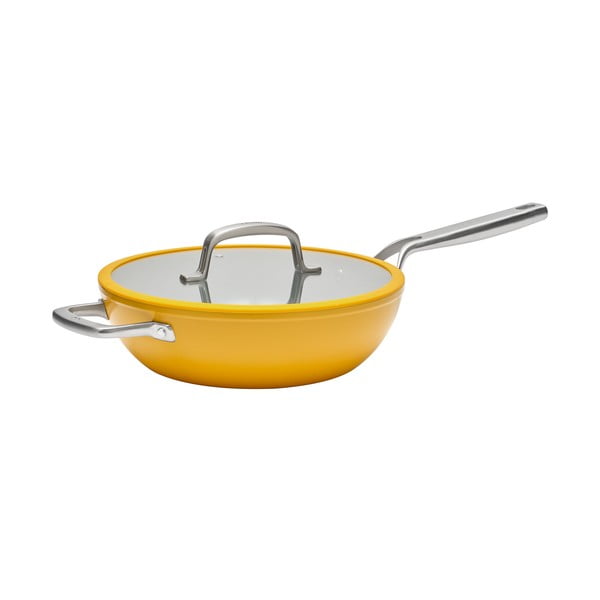 Tigaie tip wok cu capac/cu suprafață ceramică ø 28 cm Meda 3.0 – FABINI